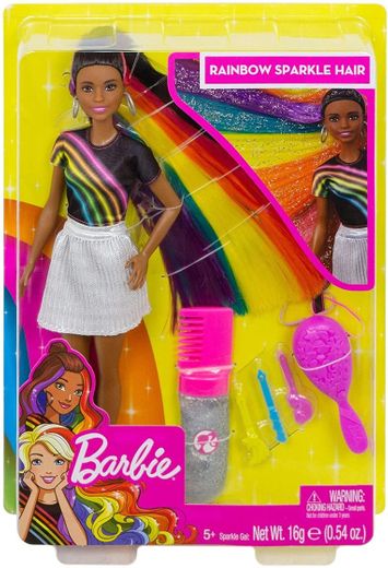 Barbie penteados  de arco iris morena