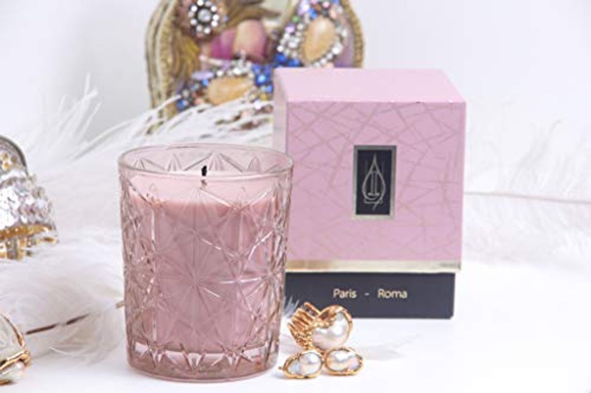 Productos Driada -VIDRO Lounge Rosa con acrilico Paris,Vela Perfumada