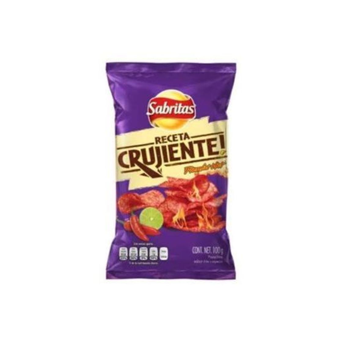 Producto Sabritas receta crujiente flamin hot chile y limón