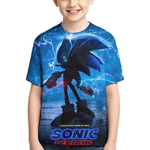 HGdggvd Sonic The Hedgehog Niños Ropa de Dibujos Animados Niñas 3D Camisetas Divertidas Disfraz Niños Ropa de Primavera Camisetas para niños Top
