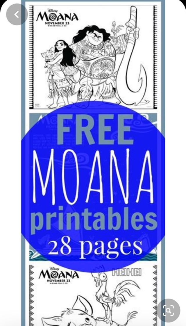 Moana- Dibujos para imprimir y colorear 