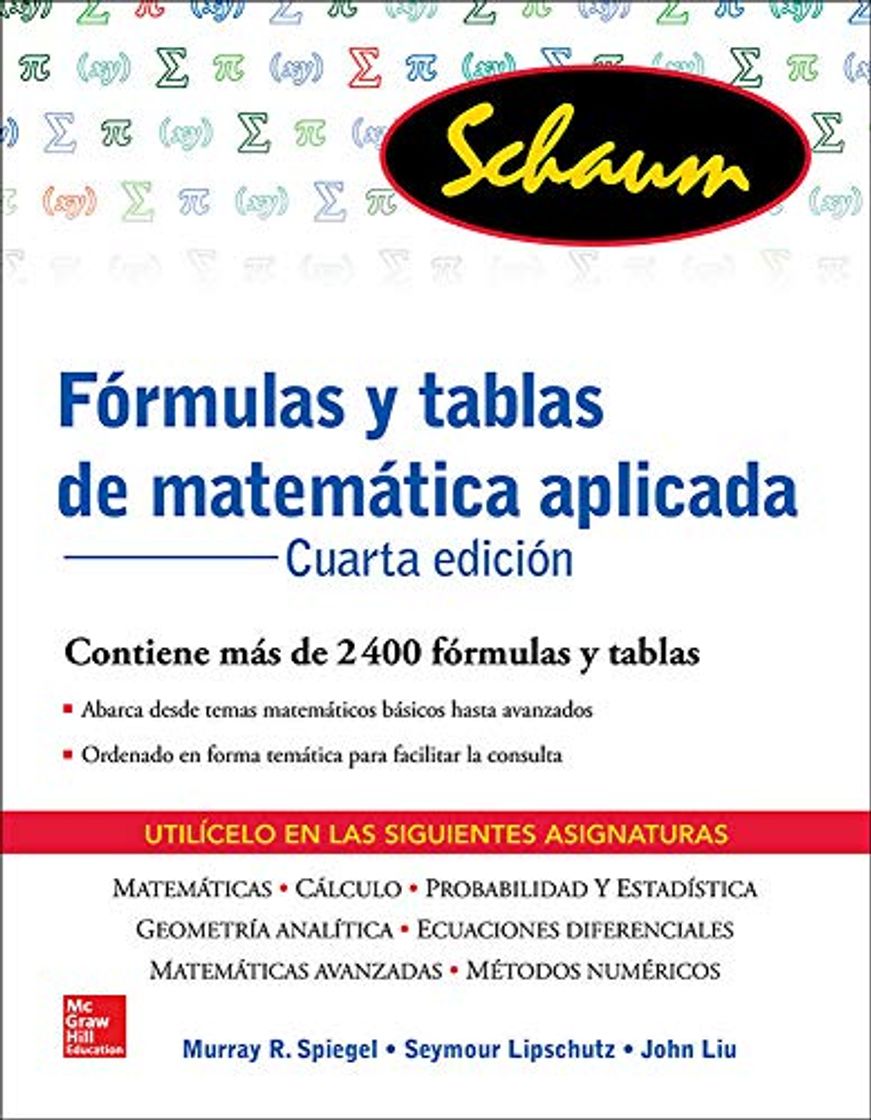 Libro FORMULAS Y TABLAS DE MATEMATICA APLICADA