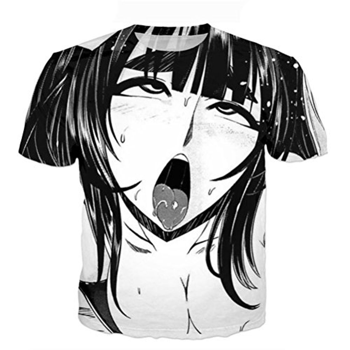 Fashion Camisetas Unisex Anime Ahegao Hip Hop 3D Print Camiseta Ahegao Poleras Shirt 3XL