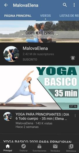 Malova Elena Canal de yoga (fitness) en Youtube