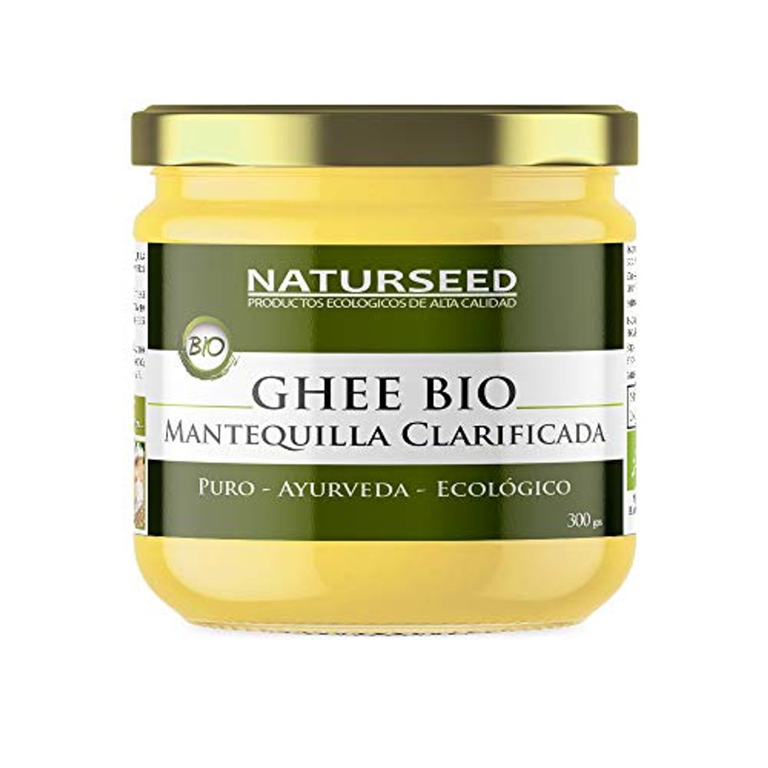 Lugares Naturseed Ghee Organico - Mantequilla Clarificada Bio Pura Ayurveda - 300gr -