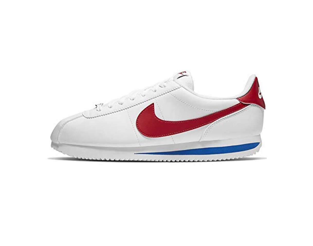 Fashion Nike Men's Cortez Basic Leather Shoe, Zapatillas de Running para Hombre, Blanco