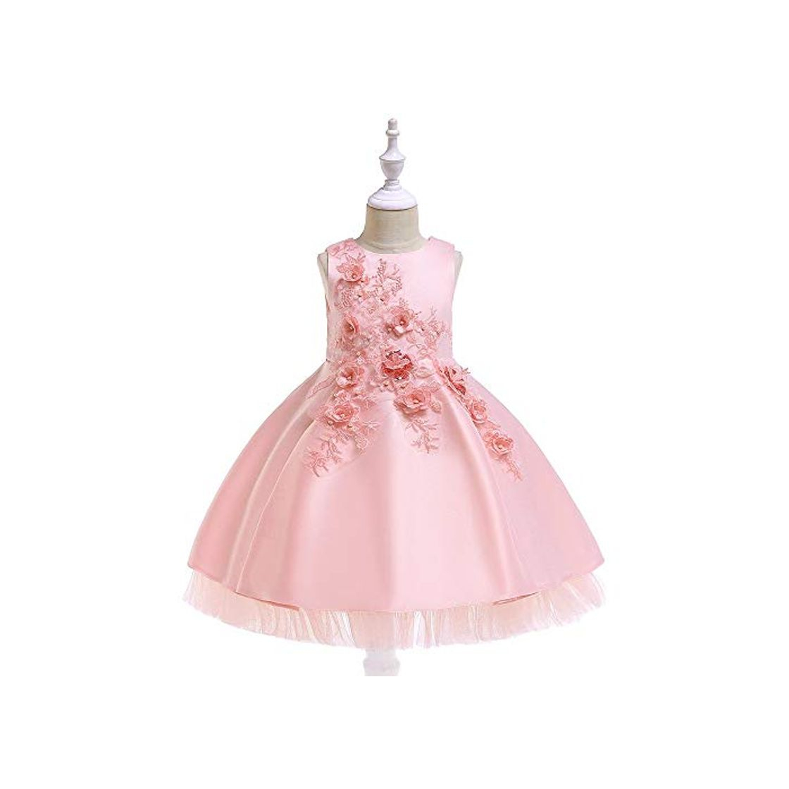 Fashion Vestidos de fiesta para fiestas Niña Princesa Vestidos de flores Niños Niñas Sin mangas Bordado de satén Dama de honor Vestido de fiesta Fiesta de cumpleaños Vestido de novia Puffy Tutu Vestido de noc