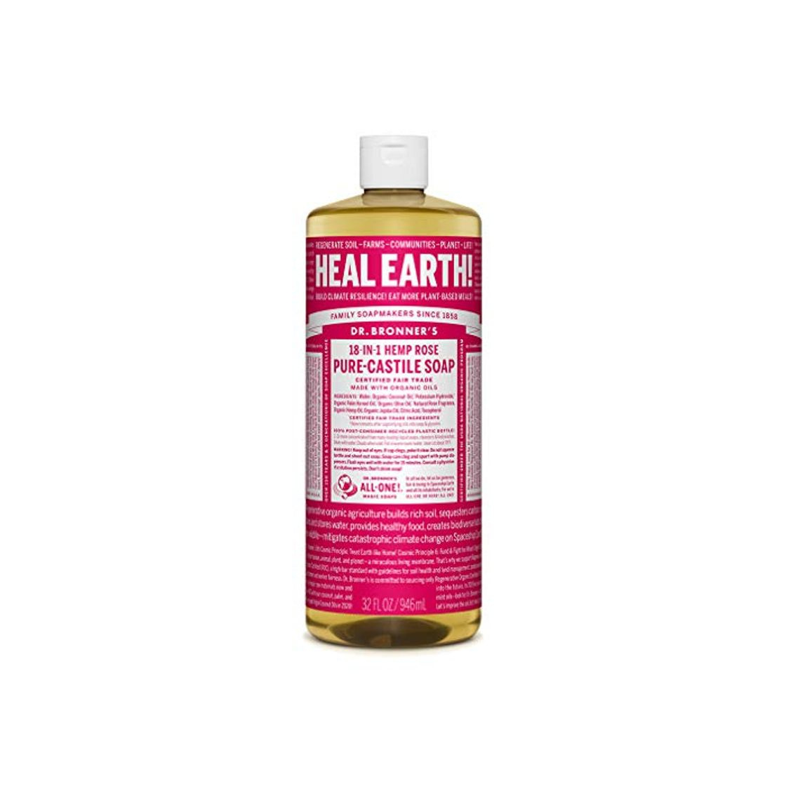 Productos Dr Bronner Rose Castile Liquid Soap 1000ml