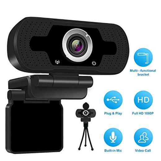 1080P Full HD Webcam with Webcam Cover