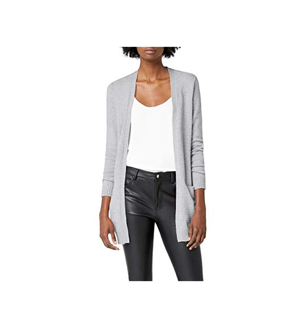 Social Vila Clothes Viril L/s Open Knit Cardigan-Noos Chaqueta Punto, Gris