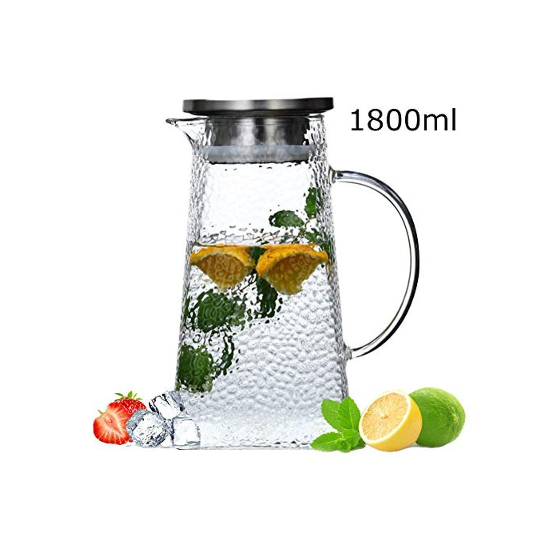 Product Jarra Vidrio Borosilicato con Tapa - Botella Agua Fría y Agua Caliente