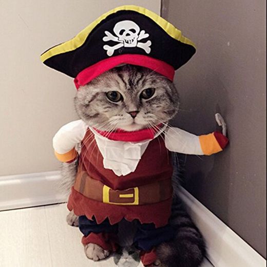 Idepet Pirata del Caribe Disfraz de Gato Funny Dog Ropa para Mascotas