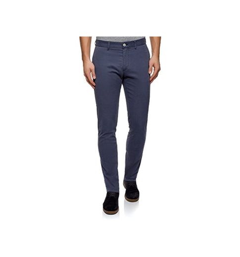 oodji Ultra Hombre Pantalones Chinos de Algodón