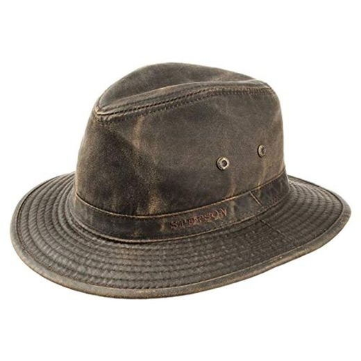 Stetson Sombrero vagabundo Traveller para Hombre - Sombrero Aventurero de algodón con