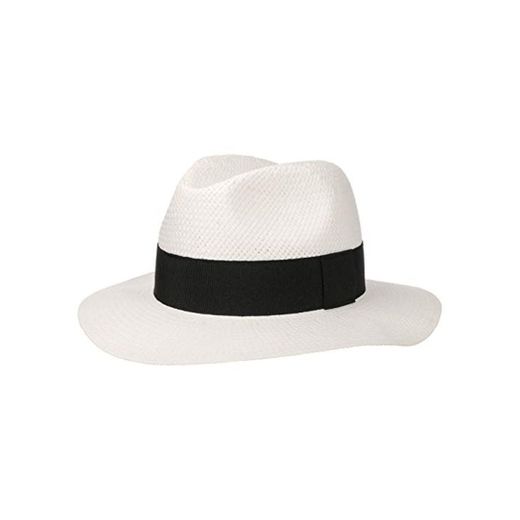 Lipodo Traveller de Paja White Mujer/Hombre - Sombrero Sombreros Hombre músico con