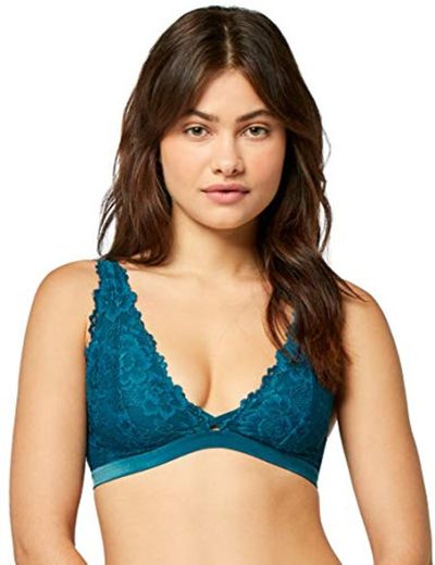 Marca Amazon - IRIS & LILLY Bralette Mujer, Azul