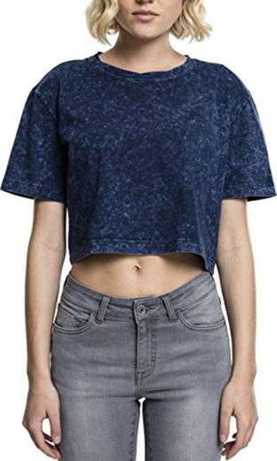 Urban Classics Ladies Random Wash Short Oversize tee Camiseta, Azul