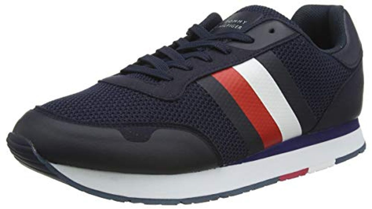 Fashion Tommy Hilfiger Corporate Material Mix Runner, Zapatillas para Hombre, Azul