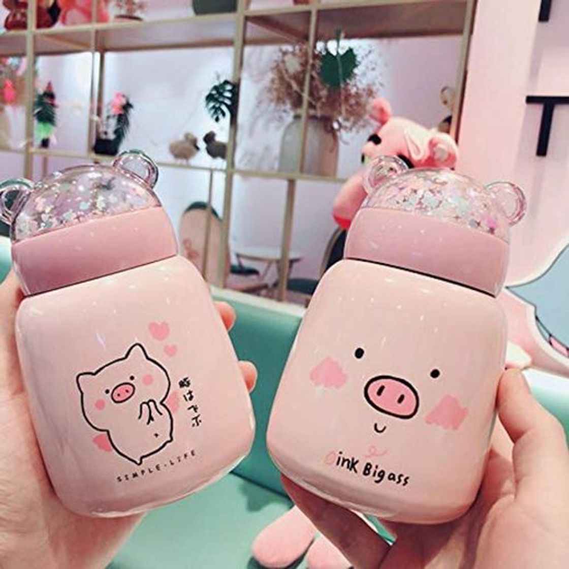 TUSHUXIAO Tazas Térmicas，Tazas De Cafésuper Linda Taza con Aislamiento Niña Corazón Estudiante