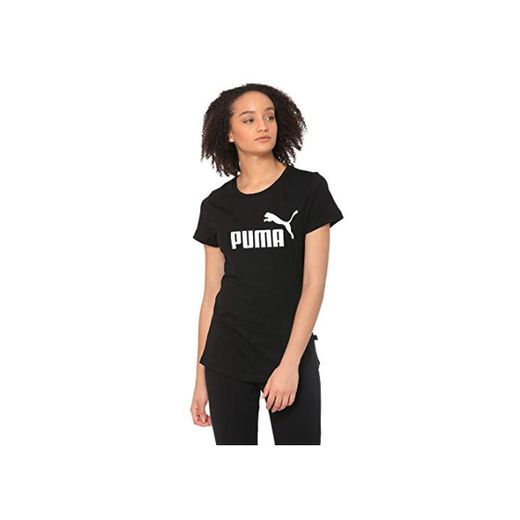 PUMA ESS Logo tee Camiseta, Mujer, Negro