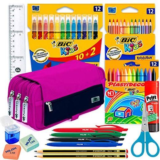 Coleset Estuche Escolar 3 Cremalleras Material Escolar Kawaii Infantil Primaria Estuches Grandes Pack Materiales Escolares Estuches Escolares Utiles Escolares Material Colegio Vuelta al Cole