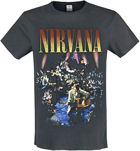 Nirvana Amplified Collection - Live In New York Hombre Camiseta Gris Marengo