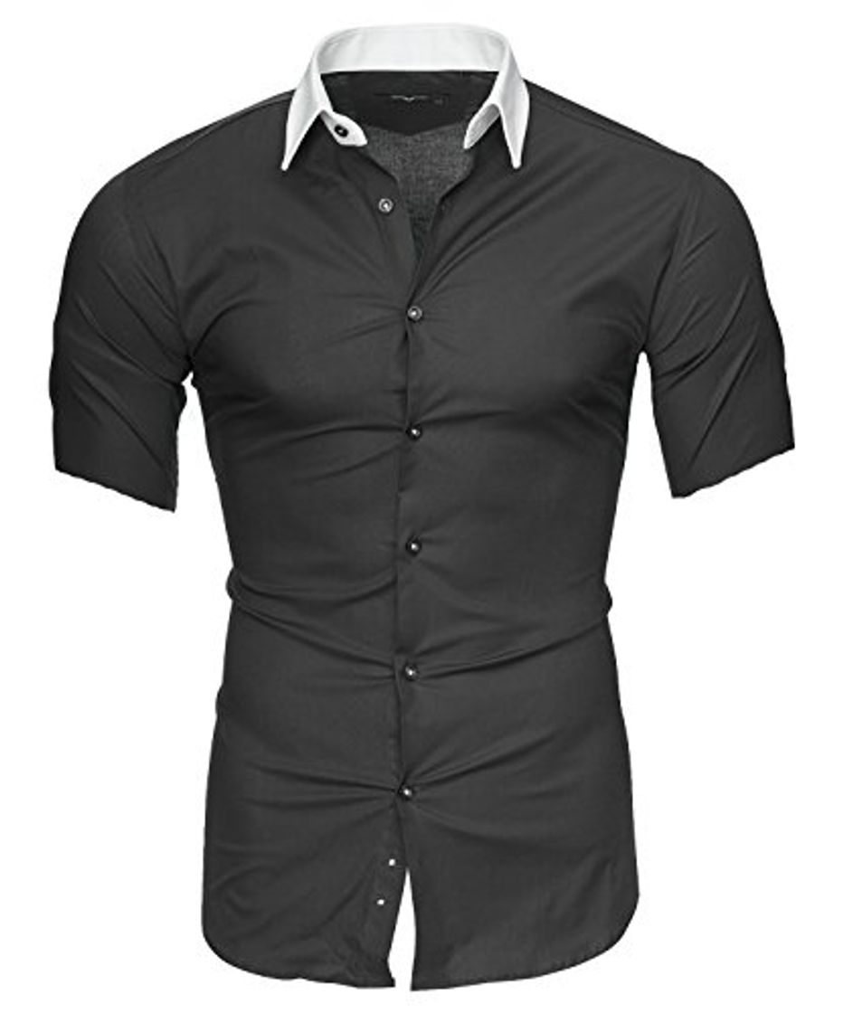 Social Kayhan Hombre Camisa Manga Corta, Maimi Grey
