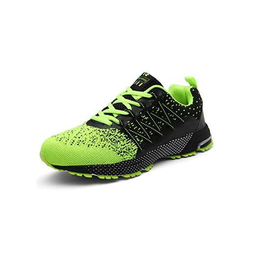 BRONAX Zapatos para Correr en Montaña y Asfalto Aire Libre y Deportes Zapatillas de Running Padel para Hombre Negro Naranja 41