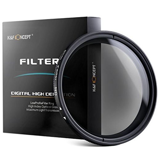 K&F Concept Filtro Variable ND2-ND400 para Objetivo 55mm con Funda