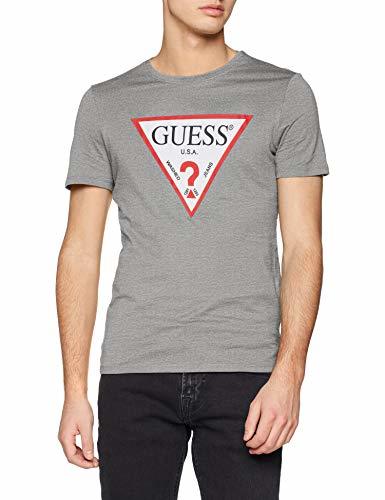 Fashion Guess Cn SS Original Logo Camiseta de Tirantes, Gris