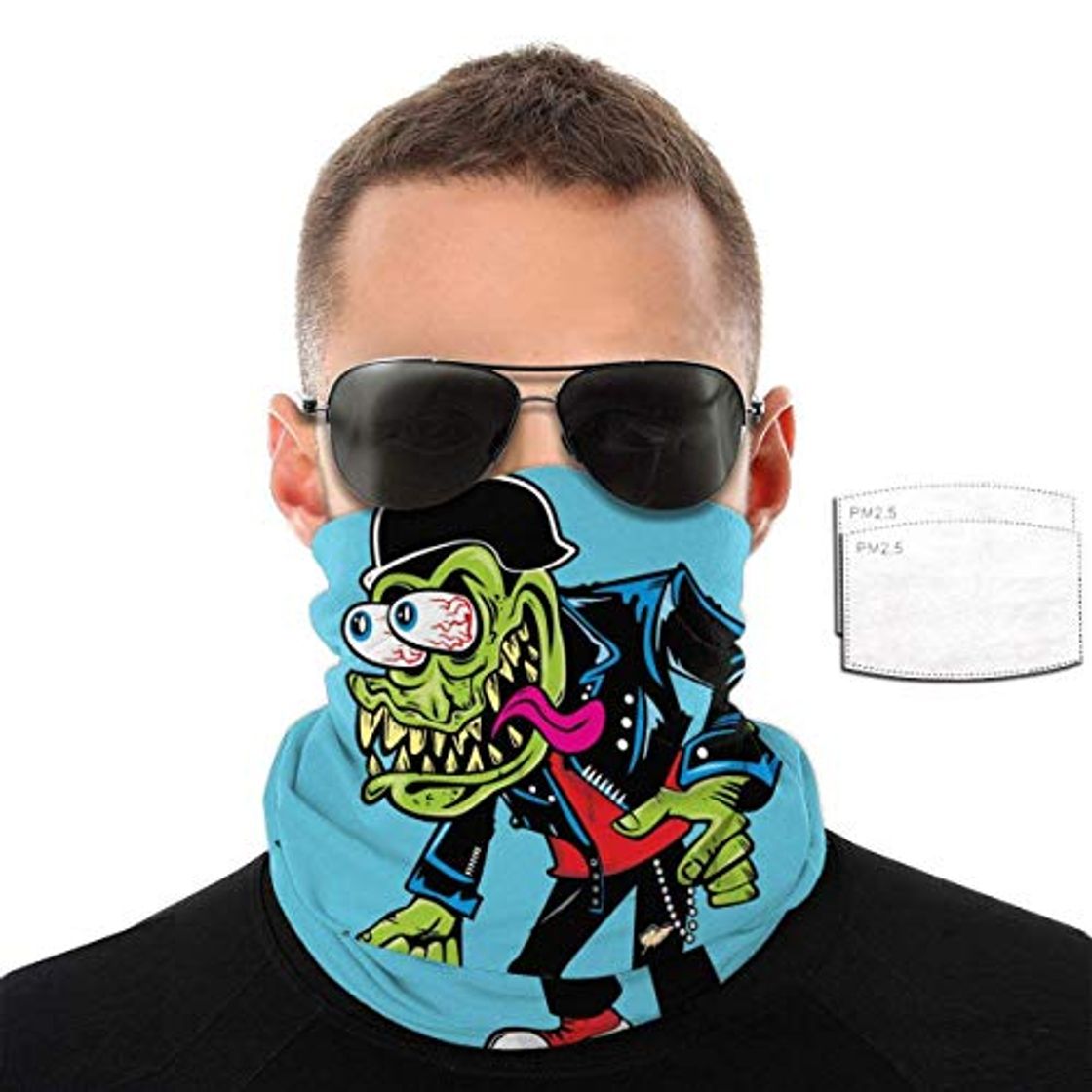 Fashion hisuyibaihuo Vector Monster Face Bandanas para hombres y mujeres con filtro bucle