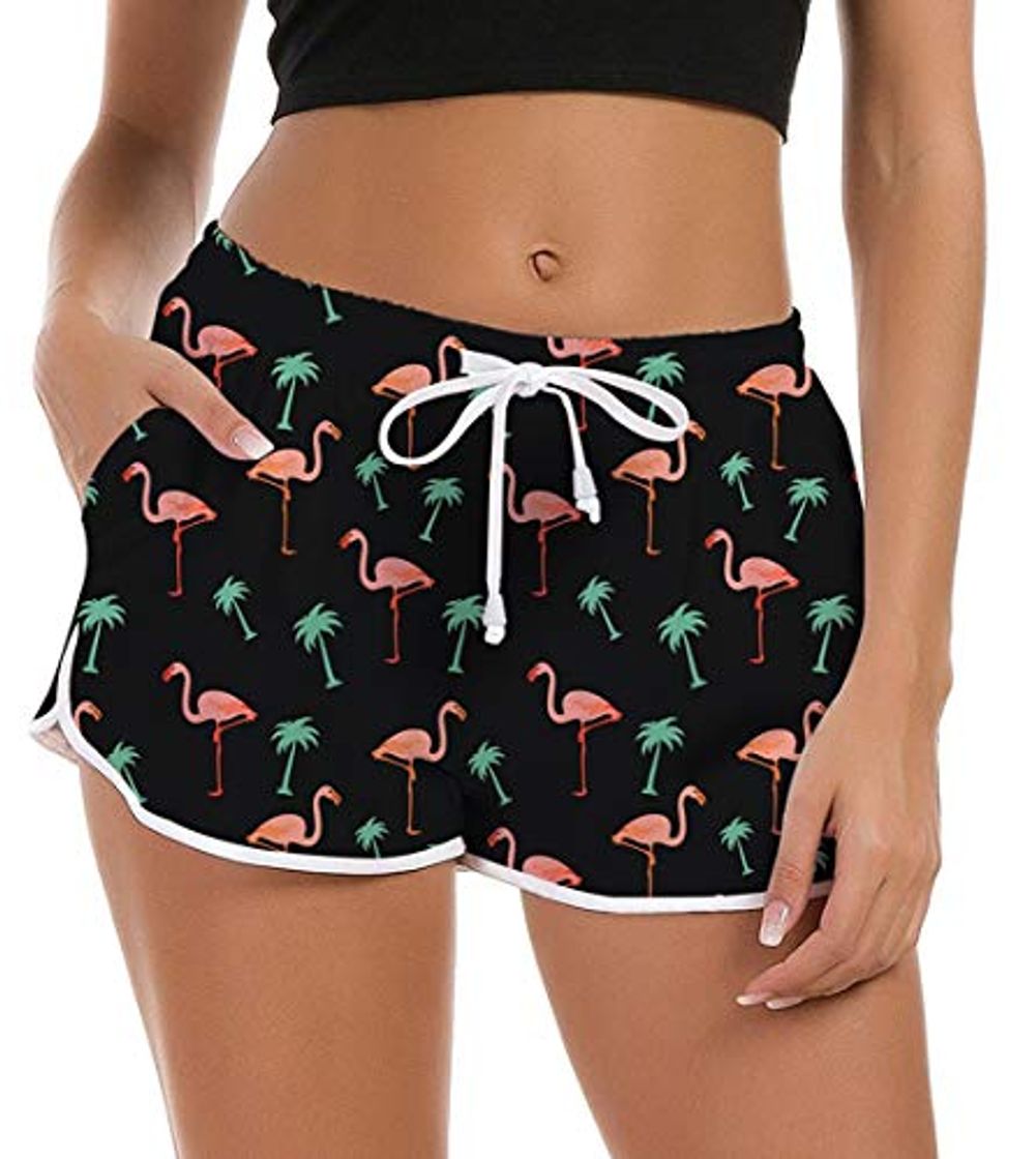 Social Mujeres Señoras Chicas Verano Boardshorts Patrón Unicornio Secado rápido con cordón Ajustable