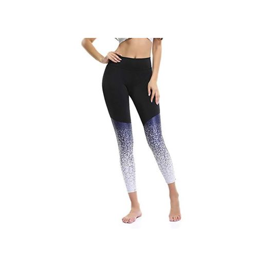 CrisKat Mallas de Deporte Tiro Alto Mujer Leggings Mujer Pantalón Deportivo Estampado