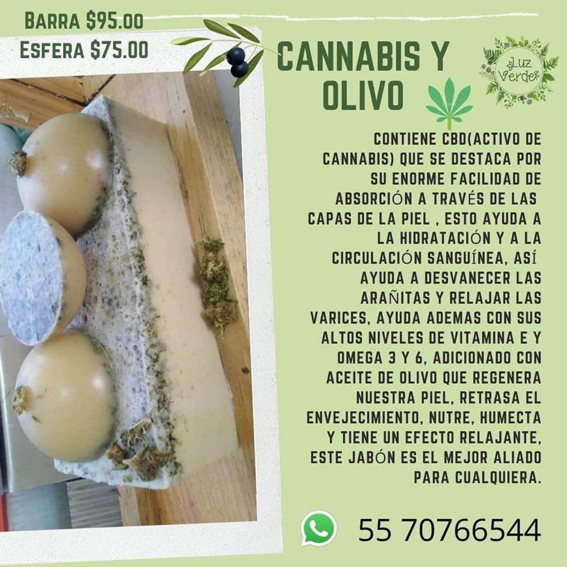 Jabón de cannabis y olivo