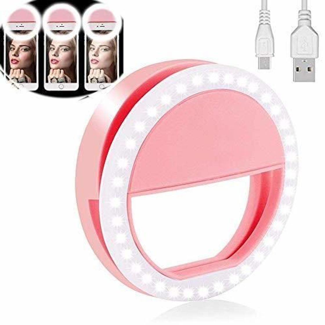 Electrónica Yojoloin Selfie Ring Light para Cualquier teléfono Celular [Recargable] [4 Modo 36