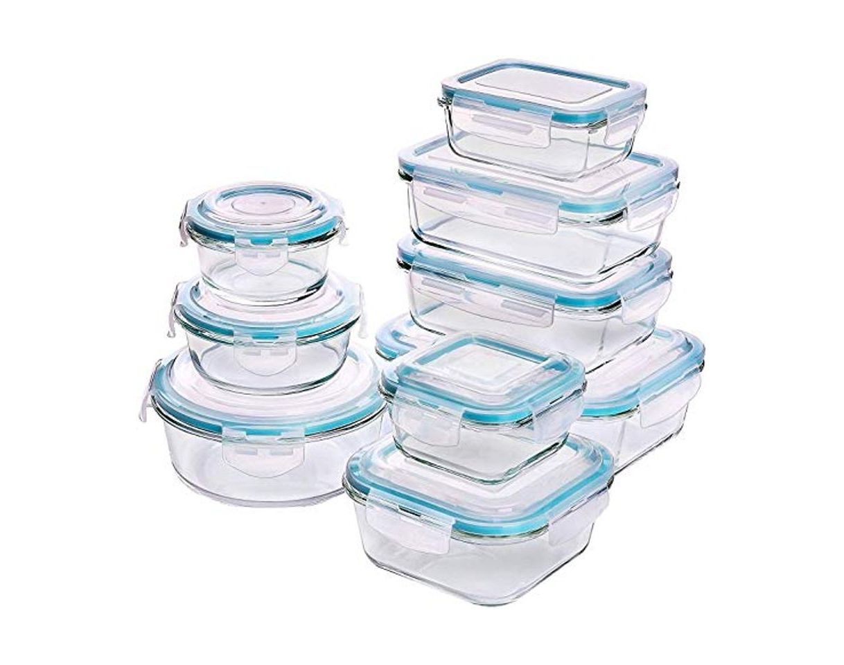 Social Recipiente - Contenedor de Almacenamiento de Alimentos de Vidrio - 18 piezas