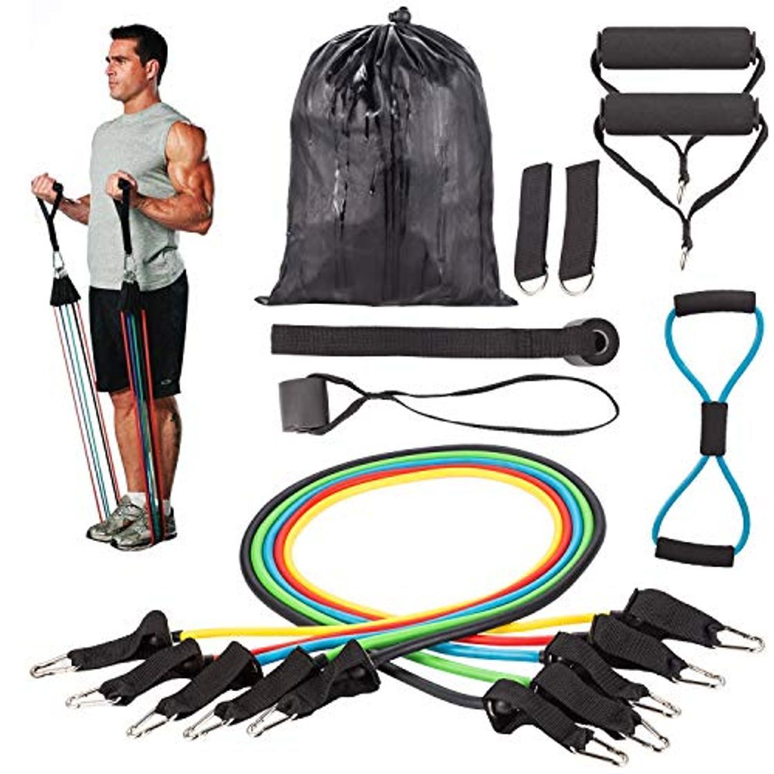 Social Resistance Bands Correas Set Workout Bands 12 pcs - 5 Fitness Bandas