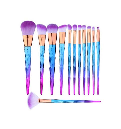 12 piezas Set de Brochas de Maquillaje Profesional Cepillos de Maquillaje Coméstico