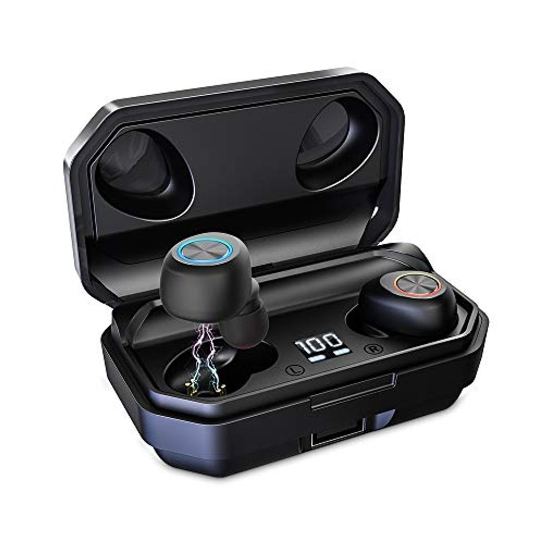 Social Auriculares Bluetooth 5.0, 1Mii Auriculares Inalámbricos TWS 150H Larga Duración con Caja