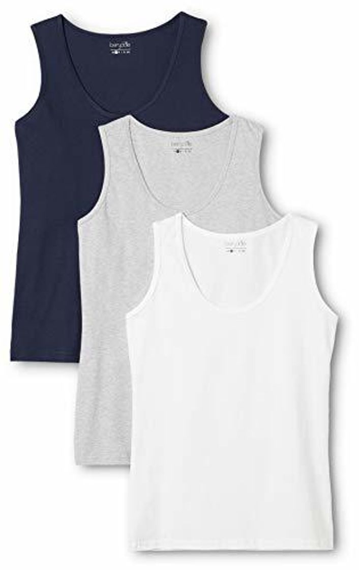 Productos Berydale Camiseta sin mangas de mujer, pack de 3, Multicolor