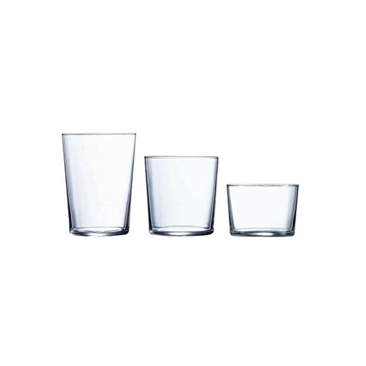 Luminarc Gorbea Set de 18 Vasos de Vidrio, (6 Sidra, 6 Pinta,