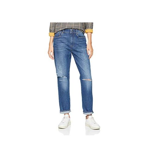 G-STAR RAW 3301 Saddle Mid Waist Boyfriend Vaqueros, Azul