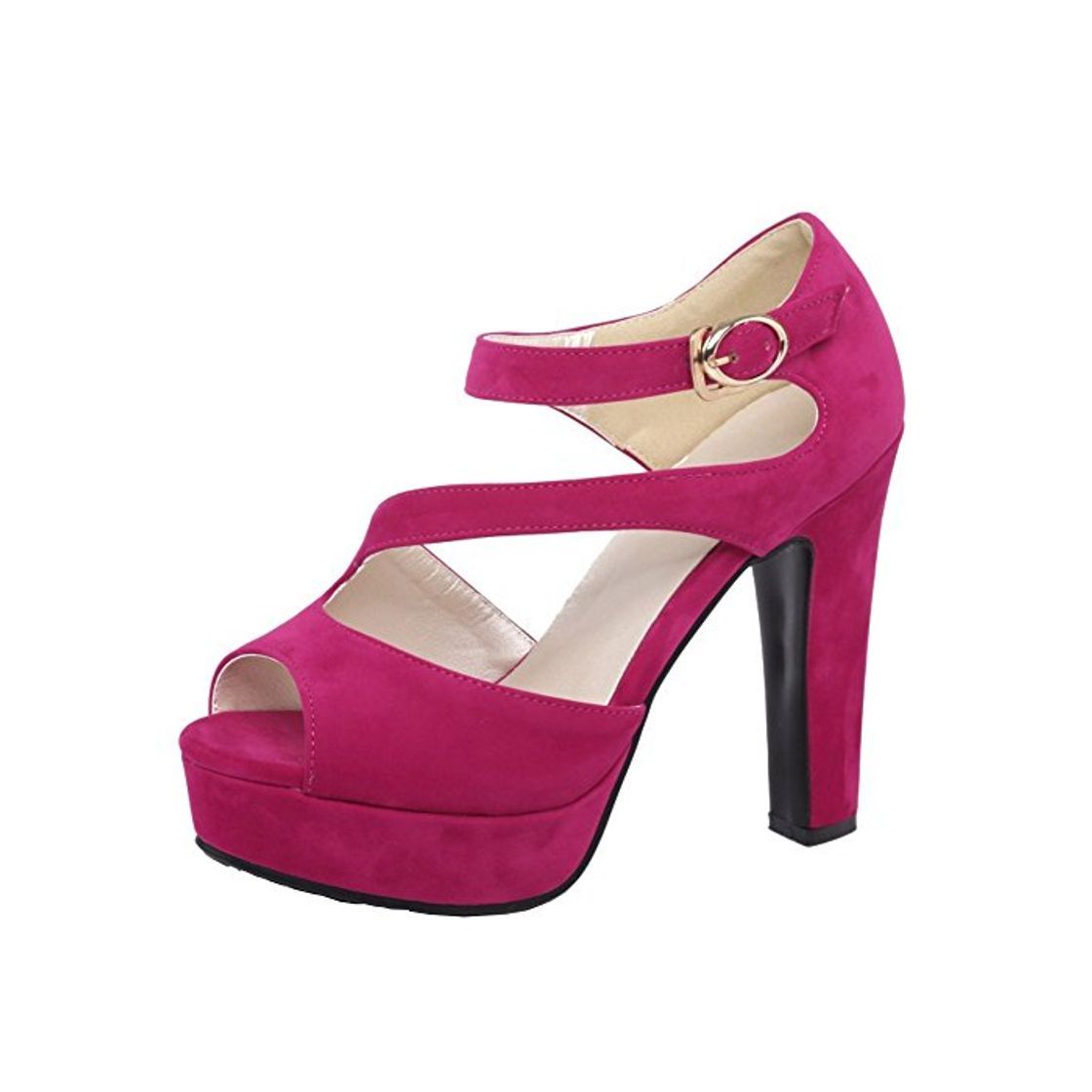 Productos RAZAMAZA Mujer Correa Tobillo Zapatos Plataforma Peep Toe Tacones Ancho Sandalias