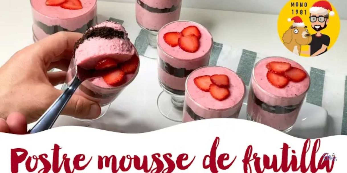 Fashion Postre Mousse de Frutilla ❤️🧡💥