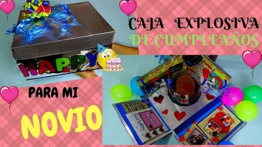 CAJA EXPLOSIVA DE CUMPLEAÑOS PARA MI NOVIO - creaciones beti