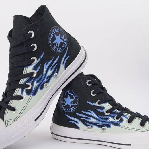 Tênis Converse Chuck Taylor All Star Flame Hi Preto Azul CT1