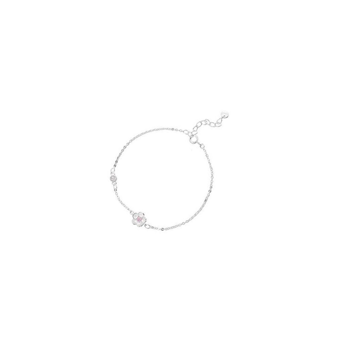 Social Corea S925 Color Plata Literaria Cereza Mujer 925 Pulsera Rosa Mano Joyas Pulseira Feminina Bizuteria Pulseras Piedras Preciosas