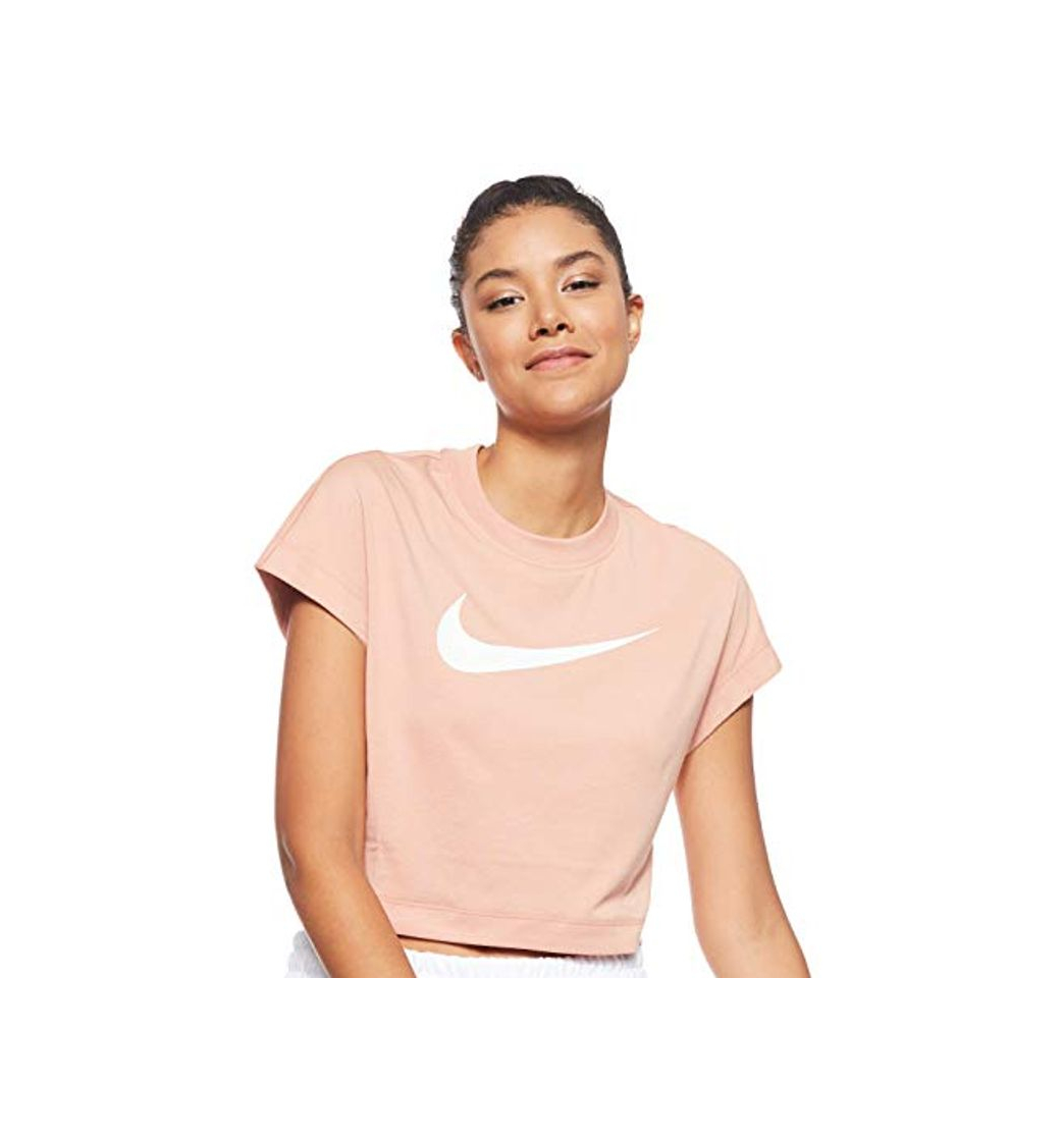 Moda NIKE W NSW Swsh Top Crop SS Camiseta, Mujer, Rose Gold