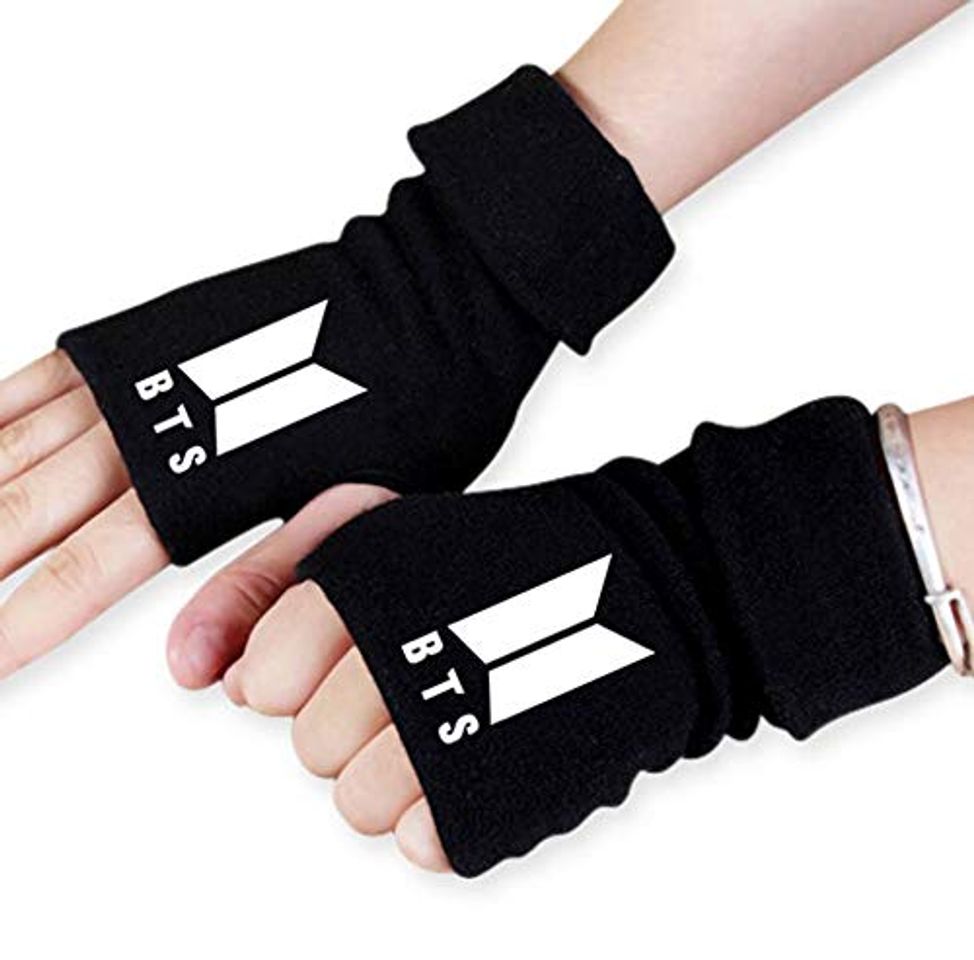 Lugar ReNice 1 par de Guantes sin Dedos BTS Winter Warm Knit con