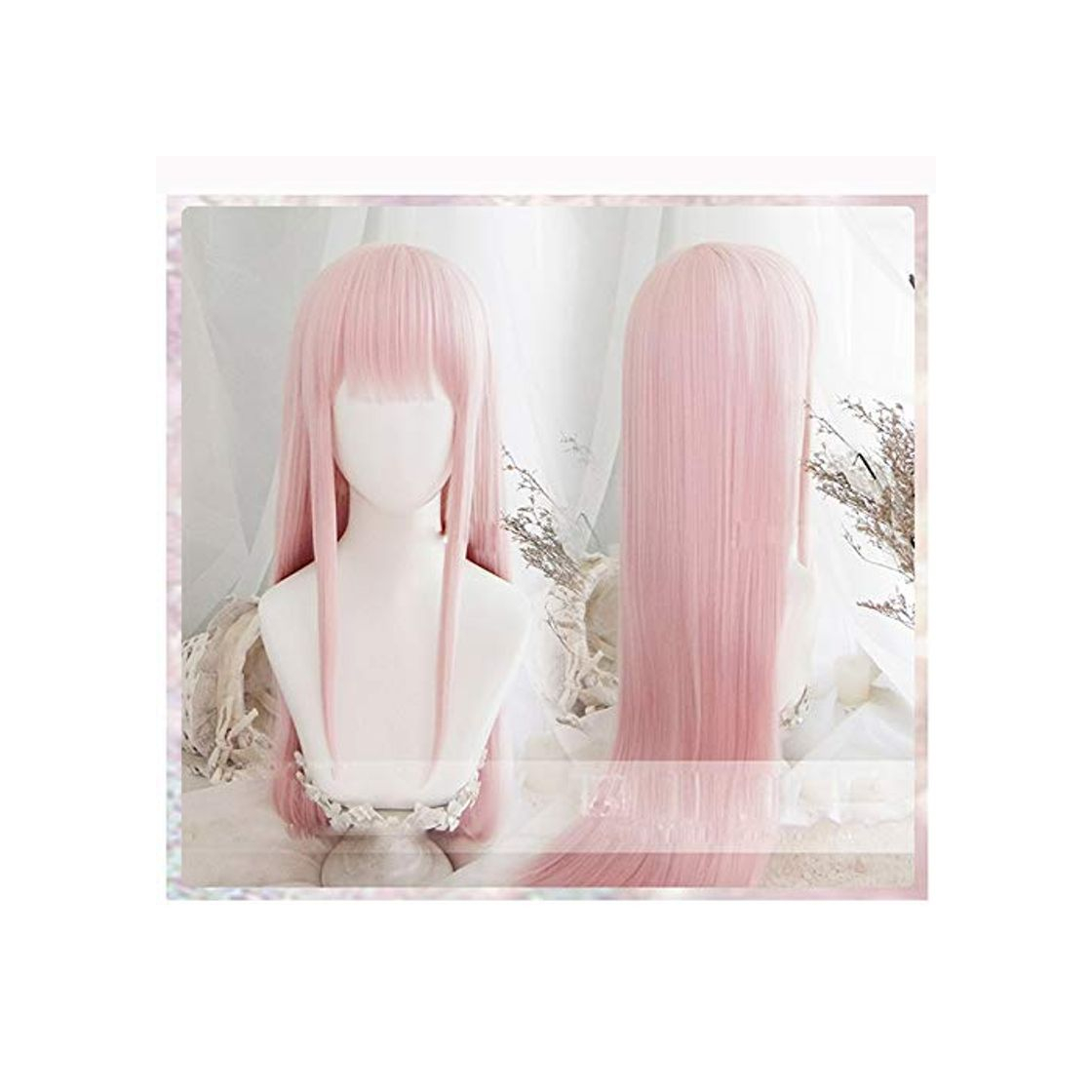 Social DARLING in the FRANXX 02 Pelucas de Cosplay Zero Two Wigs 100cm